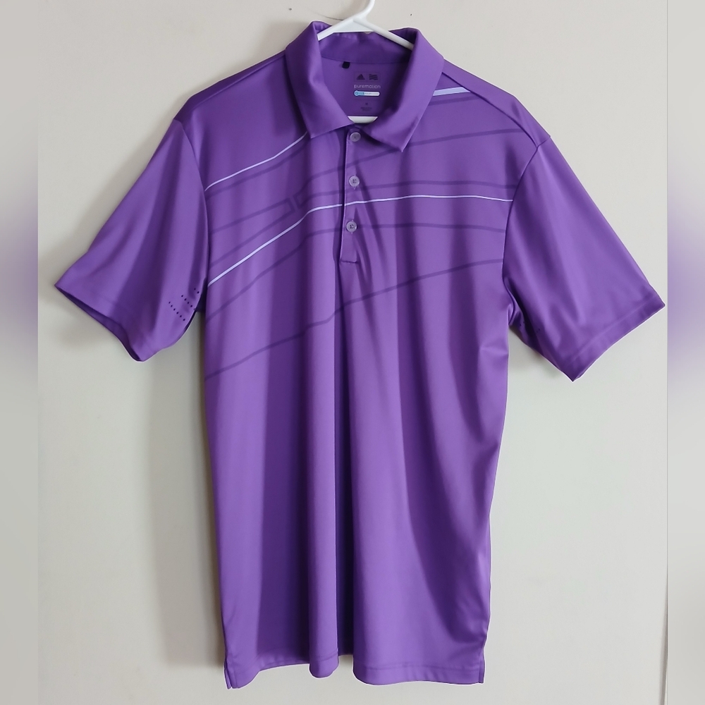 Men's Adidas Golf Purple Puremotion Cool Max Polo Shirt